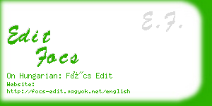 edit focs business card